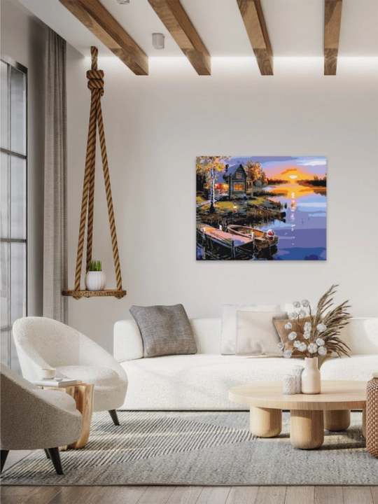 Картина рисование по номерам ARTERY "Деревенские пейзажи", раскраска на холсте, 40 * 50 см