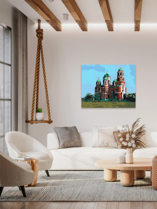 Картина рисование по номерам ARTERY "Деревенские пейзажи", раскраска на холсте, 40 * 50 см
