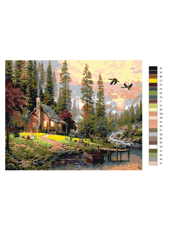 Raqamlar bo'yicha rasm chizish ARTERY "Qishloq manzaralari", holstda chizmachilik, 40*50sm