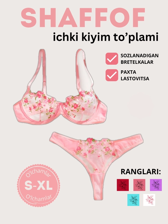 Ayollar ichki kiyim toplami, shaffof ichki kiyim toplami ayollar uchun