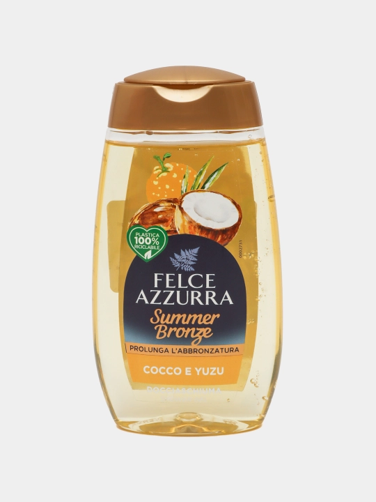 Dush uchun "Felce AZZURRA Summer Bronze" geli Kokos va Yuz-u, 250 ml - 