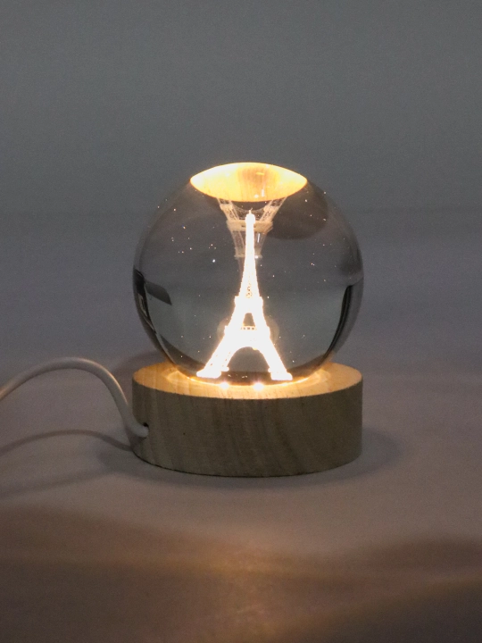 Хрустальный шар ночник 3D, антистресс, настольный светильник, LED, 7x8 см