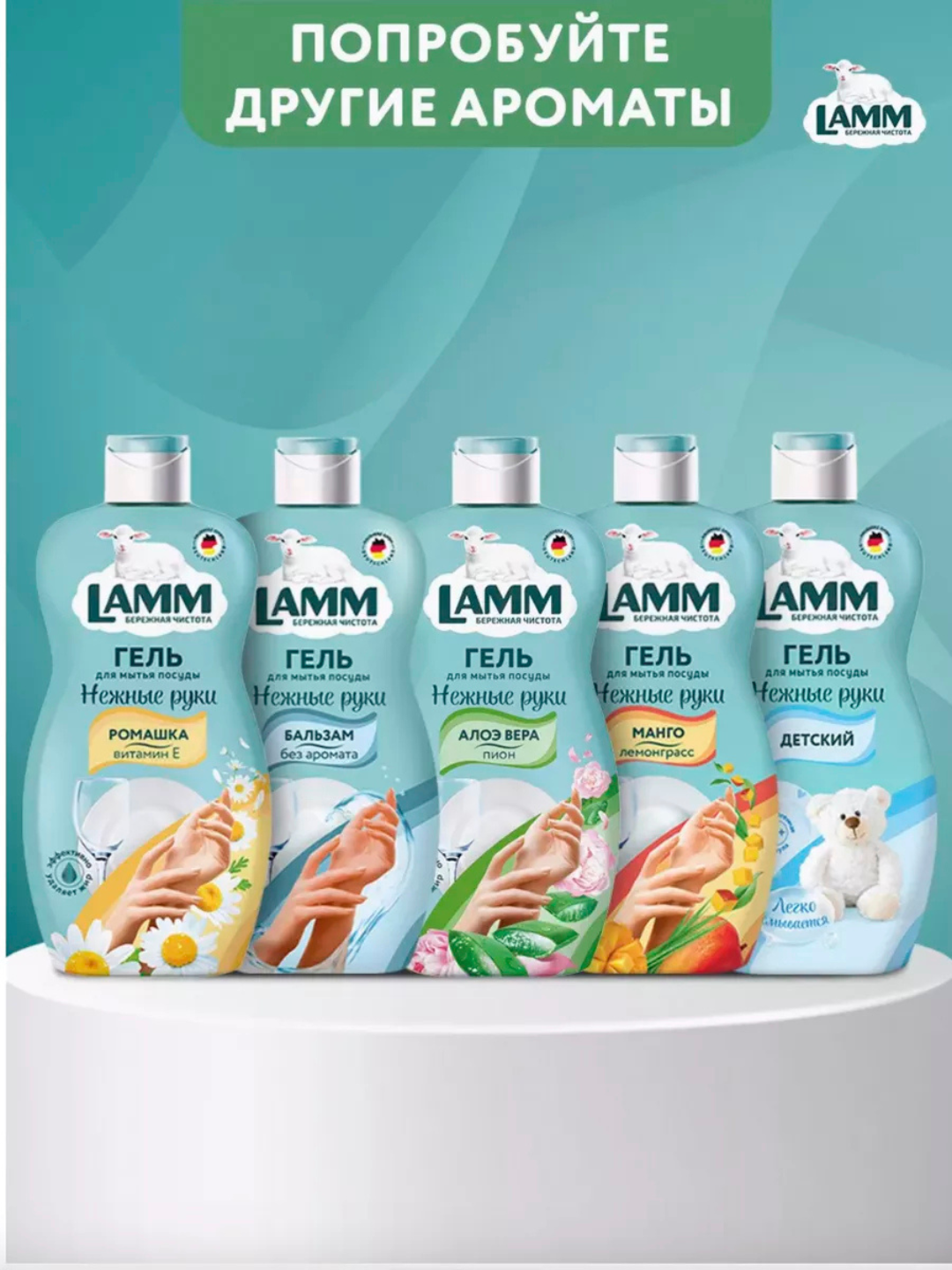 Гель для мытья посуды LAMM, нежные ручки, безопасно для детей