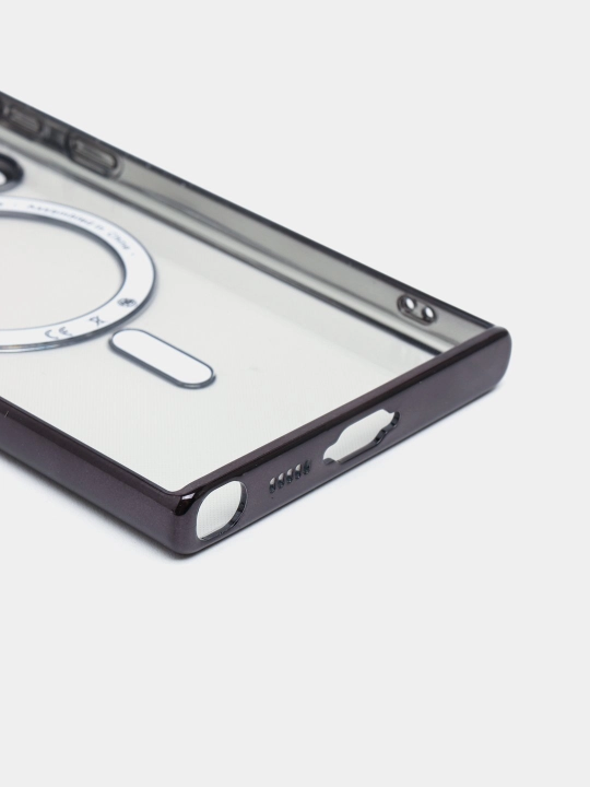 Чехол MagSafe для Samsung Galaxy S24, 23, 22, 21 Ultra, Plus, Fe прозрачный, силиконовый