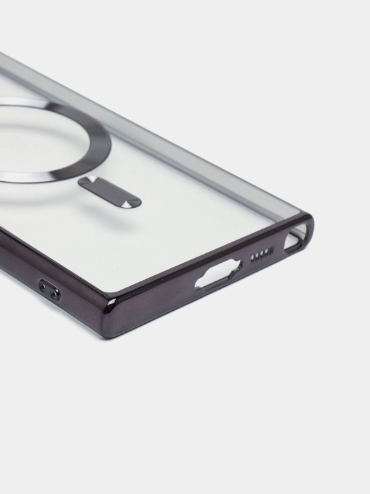 Чехол MagSafe для Samsung Galaxy S24, 23, 22, 21 Ultra, Plus, Fe прозрачный, силиконовый