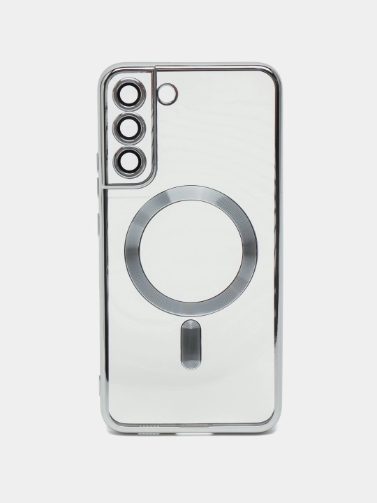 Чехол MagSafe для Samsung Galaxy S24, 23, 22, 21 Ultra, Plus, Fe прозрачный, силиконовый