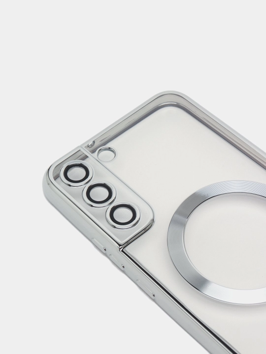 Чехол MagSafe для Samsung Galaxy S24, 23, 22, 21 Ultra, Plus, Fe прозрачный, силиконовый