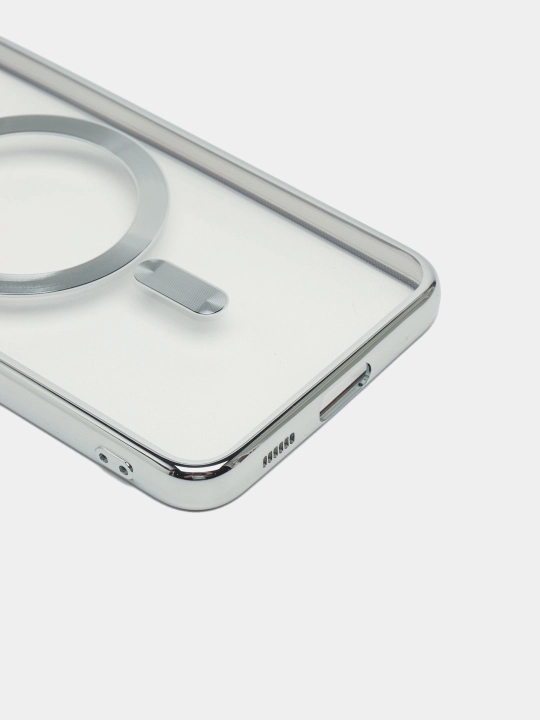 Чехол MagSafe для Samsung Galaxy S24, 23, 22, 21 Ultra, Plus, Fe прозрачный, силиконовый