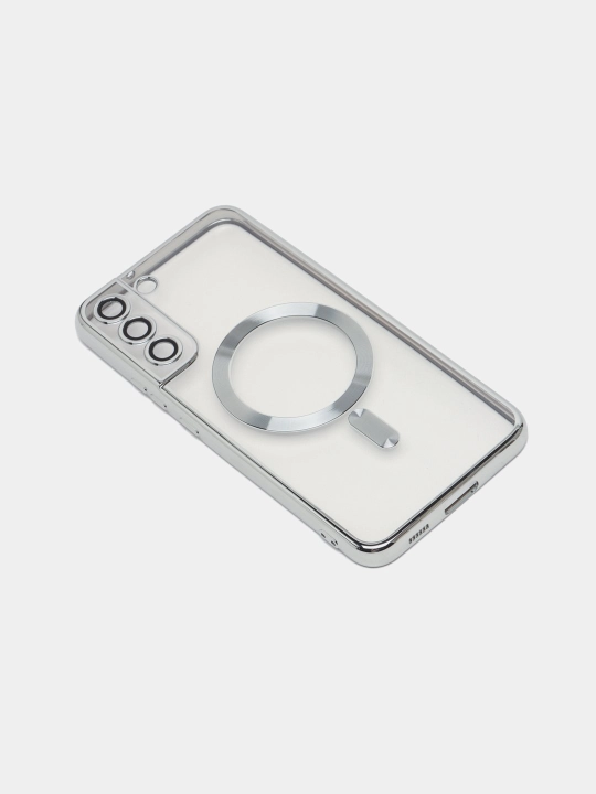 Чехол MagSafe для Samsung Galaxy S24, 23, 22, 21 Ultra, Plus, Fe прозрачный, силиконовый