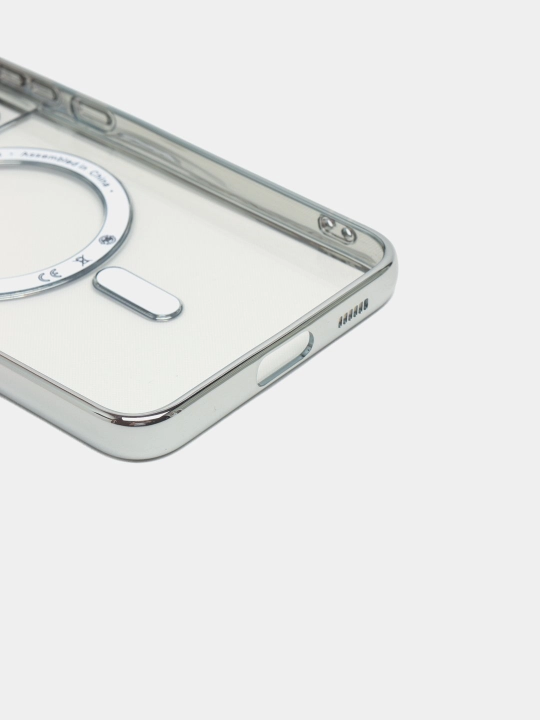 Чехол MagSafe для Samsung Galaxy S24, 23, 22, 21 Ultra, Plus, Fe прозрачный, силиконовый