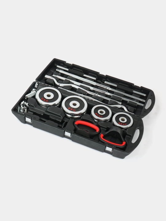 Комплект 6 в 1, штанги и гантели, YORK SP-Sport LN-1312, до 55 кг, хром