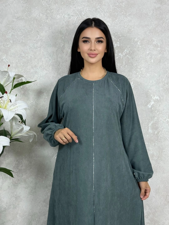 Abaya, uzun ko‘ylak, uzun yengli, baxmal