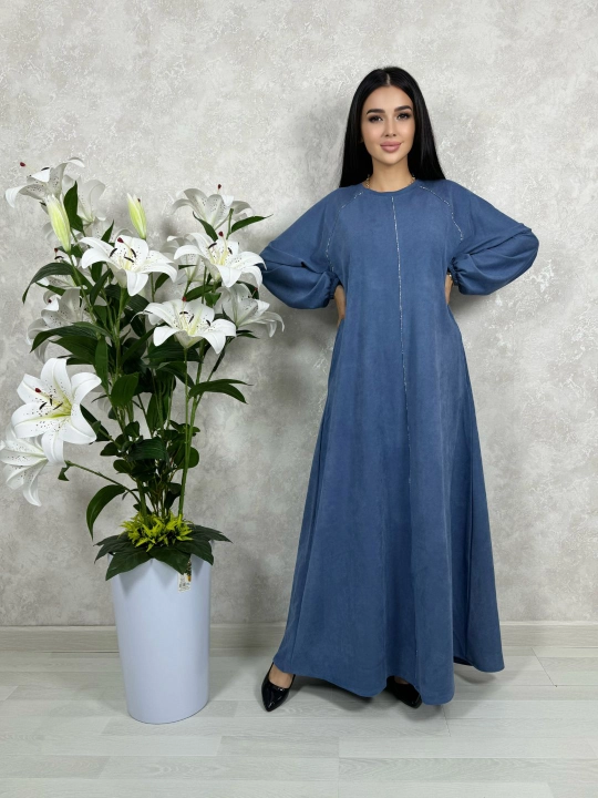Abaya, uzun ko‘ylak, uzun yengli, baxmal