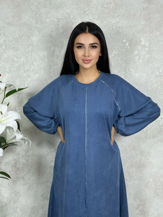 Abaya, uzun ko‘ylak, uzun yengli, baxmal