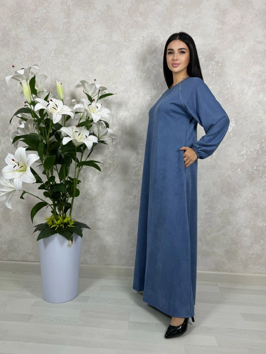 Abaya, uzun ko‘ylak, uzun yengli, baxmal