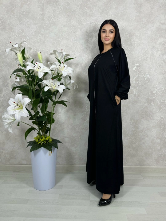 Abaya, uzun ko‘ylak, uzun yengli, baxmal