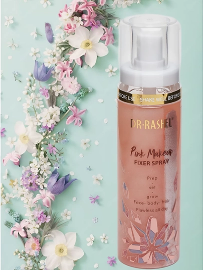 Yuz makiyaj uchun, namlovchi fiksator sprey, Gold и Pink, 100 ml - 