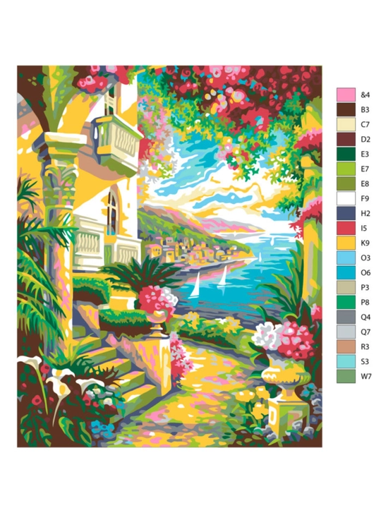 Raqamlar bo'yicha rasm chizish ARTERY "Qishloq manzaralari", holstda chizmachilik, 40*50sm
