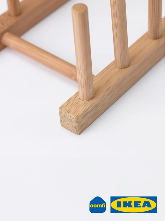 IKEA сушилка для посуды настольная OSTBIT, держатель для тарелок из бамбука
