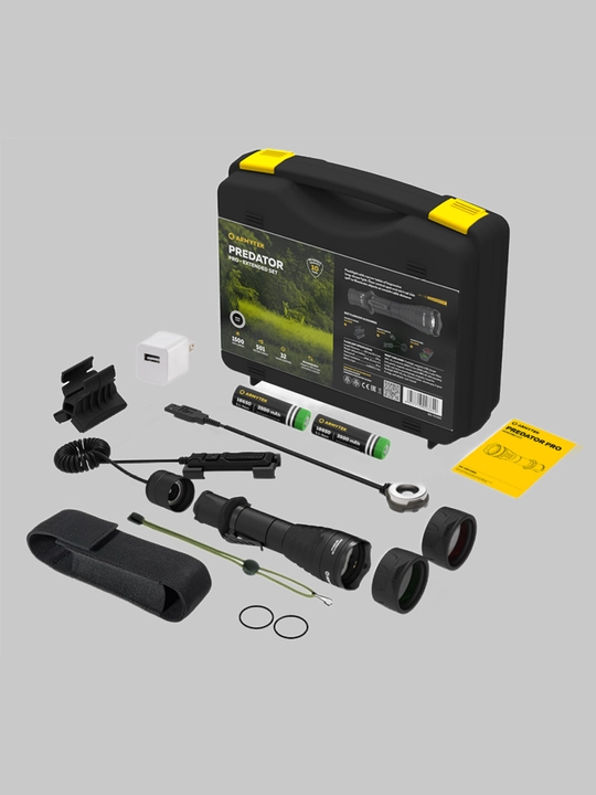 Taktik fonar, ov uchun to'plam Armytek Predator Pro Magnet Usb Extended Set - 