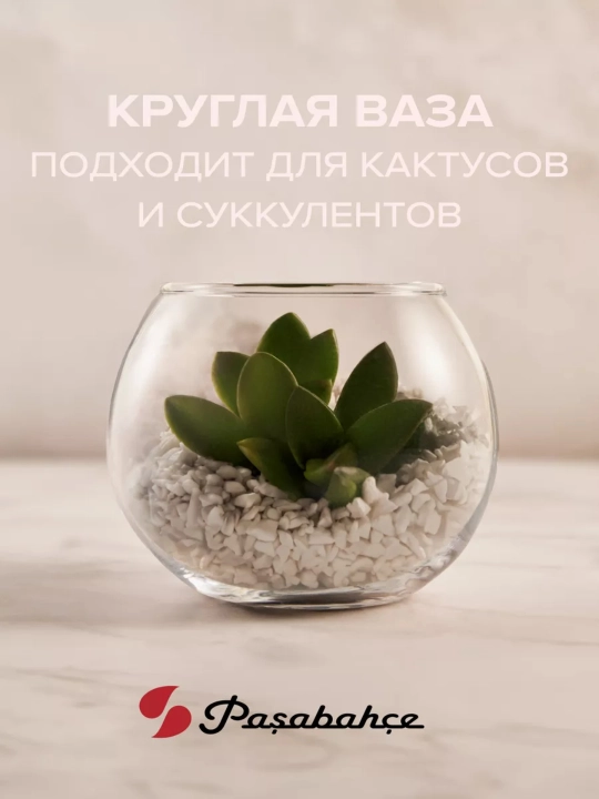 Pasabahce Flora vazasi, 79 mm, gullar uchun dekorativ shisha vaza