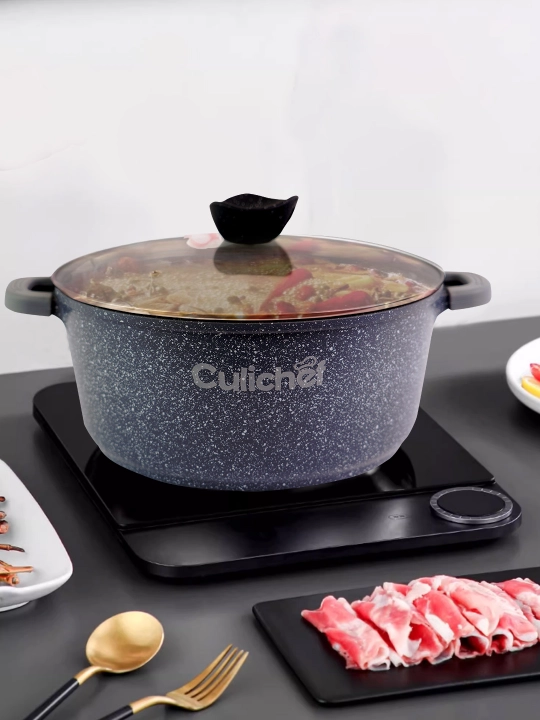 Granit tagiolmaydigan shisha qopqoqli, qozon CULICHEF