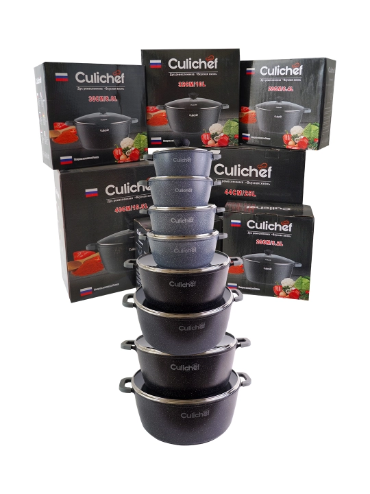 Granit tagiolmaydigan shisha qopqoqli, qozon CULICHEF