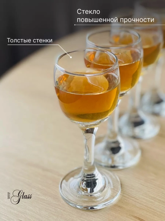 Рюмки стеклянные Pasabahce БИСТРО мл рюмки для крепких напитков, набор 6 шт