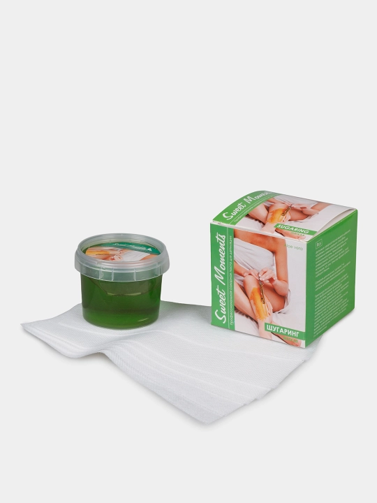 Шугаринг Sweet Moments Aloe Vera, сахарная паста мягкая 150 г, 300 г и 1 кг