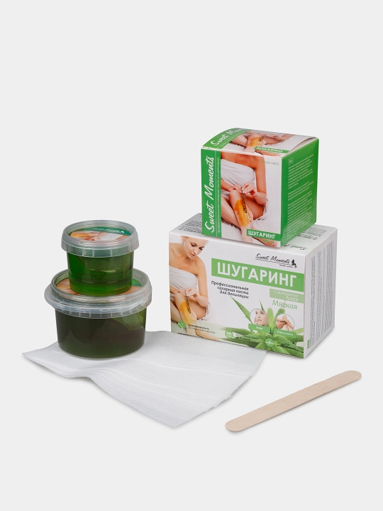 Шугаринг Sweet Moments Aloe Vera, сахарная паста мягкая 150 г, 300 г и 1 кг