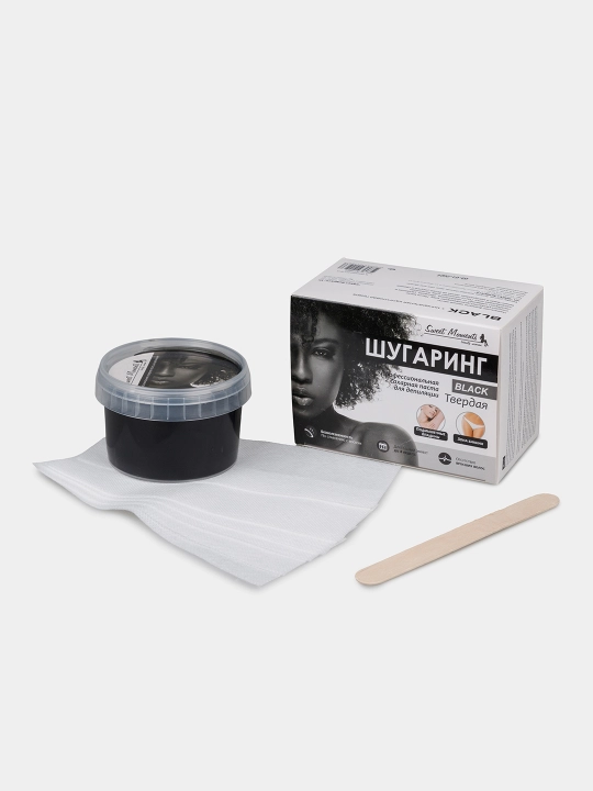 Шугаринг Sweet Moments Black, сахарная паста, твёрдая, с шунгитом, 150 г, 300 г и 1 кг