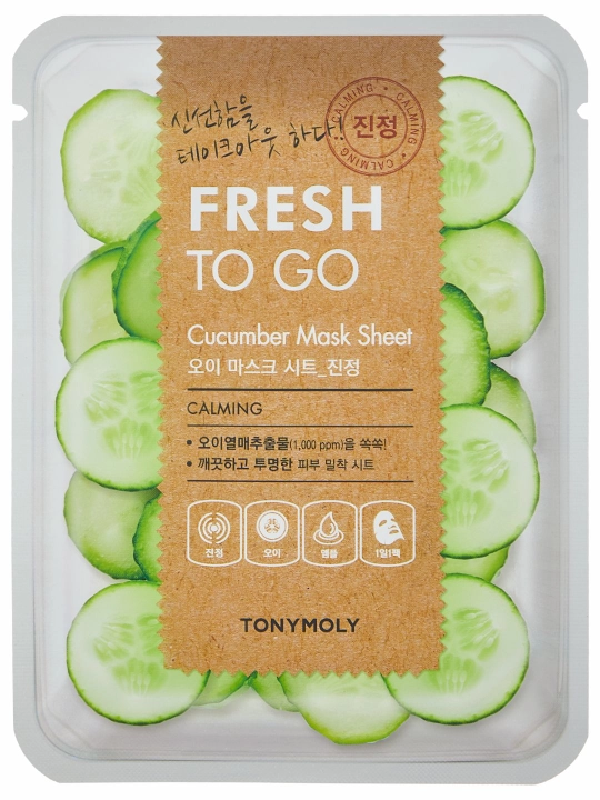 Тканевая маска для лица TONY MOLY FRESH TO GO 25г, ,питание, увлажнение, текстура, Корея