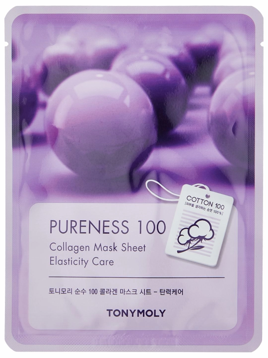 Маска для лица TONYMOLY PURENESS 100 Mask Sheet, 21 мл, улитка/гиалурон/коллаген