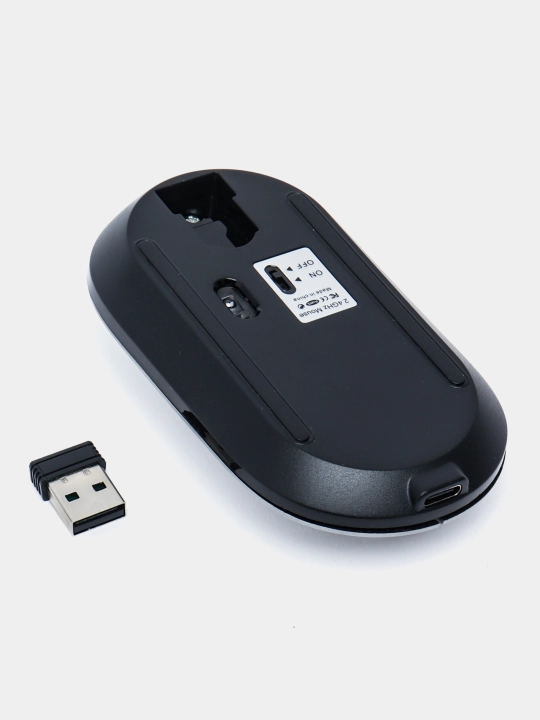 Bluetooth simsiz sichqoncha qayta zaryadlanuvchi, 2.4G 1000/1200/1600 DPI batareya 500 Mah