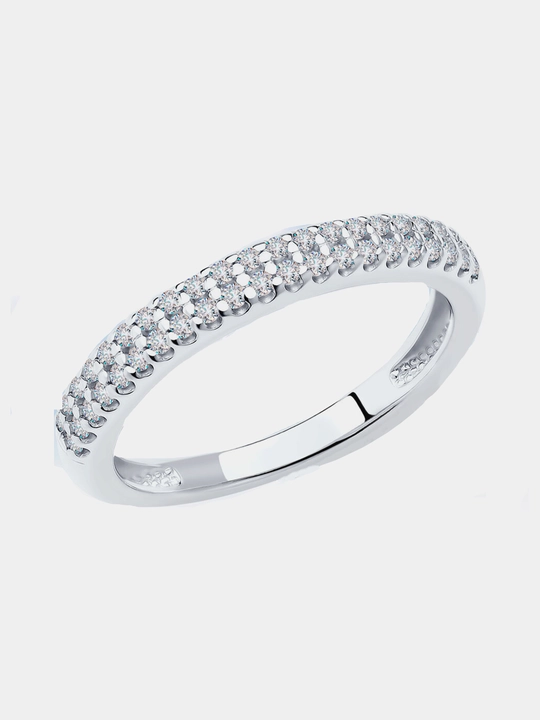 Серебряное 925 кольцо с дорожкой фианитов SOKOLOV, гaрантия 6 месяцев, 94011536 - 