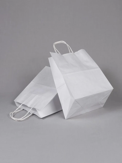 Buralgan va tekis tutqichli kraft qog'oz paket, 25 dona