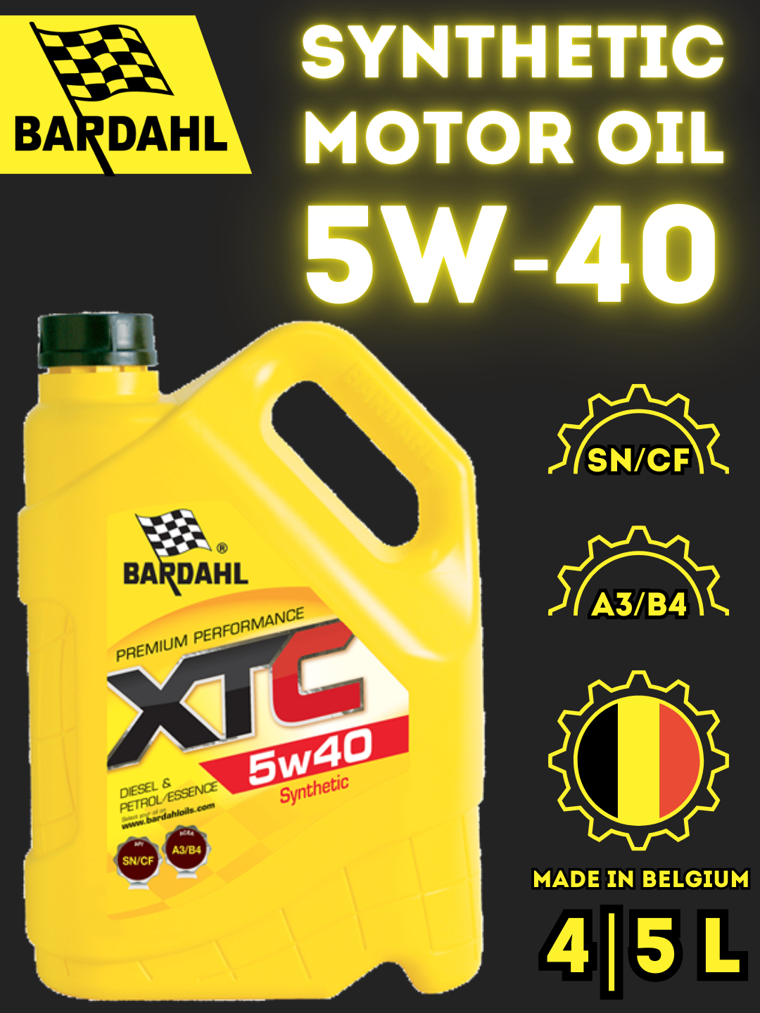 Синтетическое моторное масло XTC 5W40, Bardahl, Бельгия купить по ...
