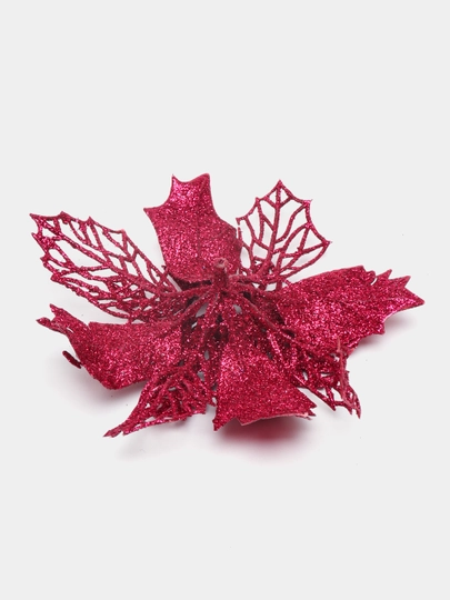 Archa daraxti bezaklari, Poinsettia ochiq ish, 15 sm