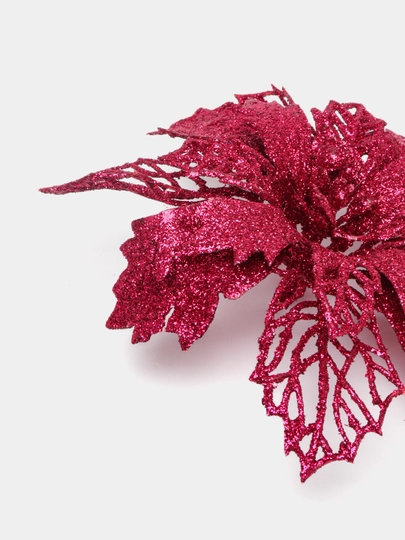 Archa daraxti bezaklari, Poinsettia ochiq ish, 15 sm