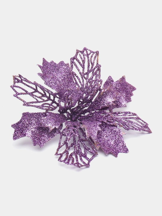 Archa daraxti bezaklari, Poinsettia ochiq ish, 15 sm
