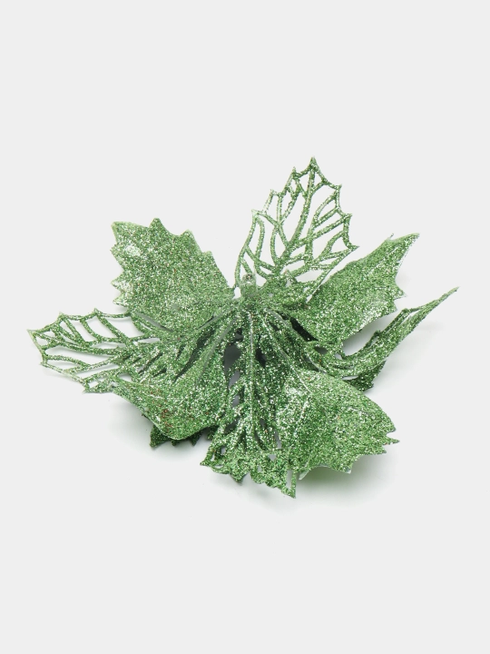 Archa daraxti bezaklari, Poinsettia ochiq ish, 15 sm