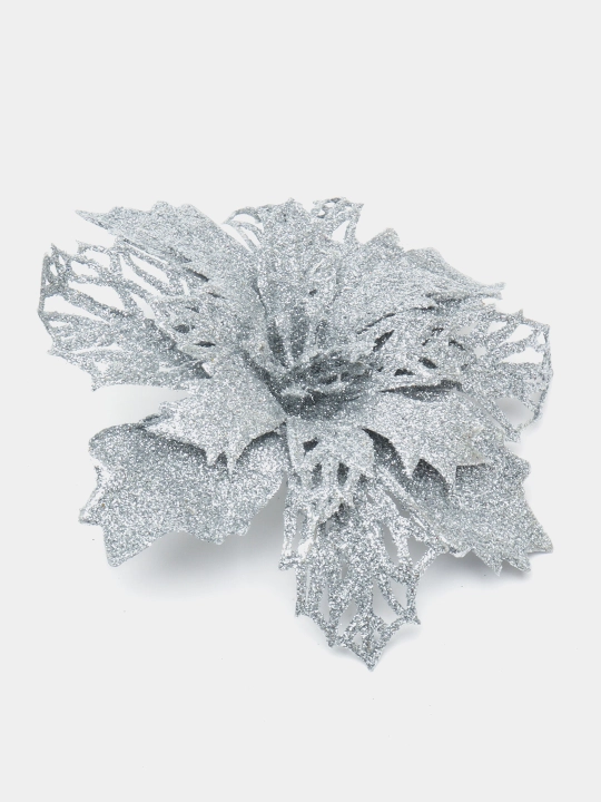 Archa daraxti bezaklari, Poinsettia ochiq ish, 15 sm