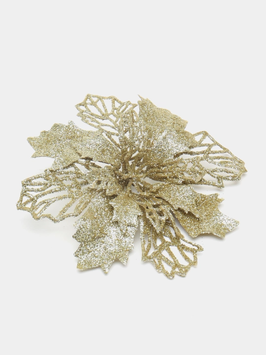 Archa daraxti bezaklari, Poinsettia ochiq ish, 15 sm