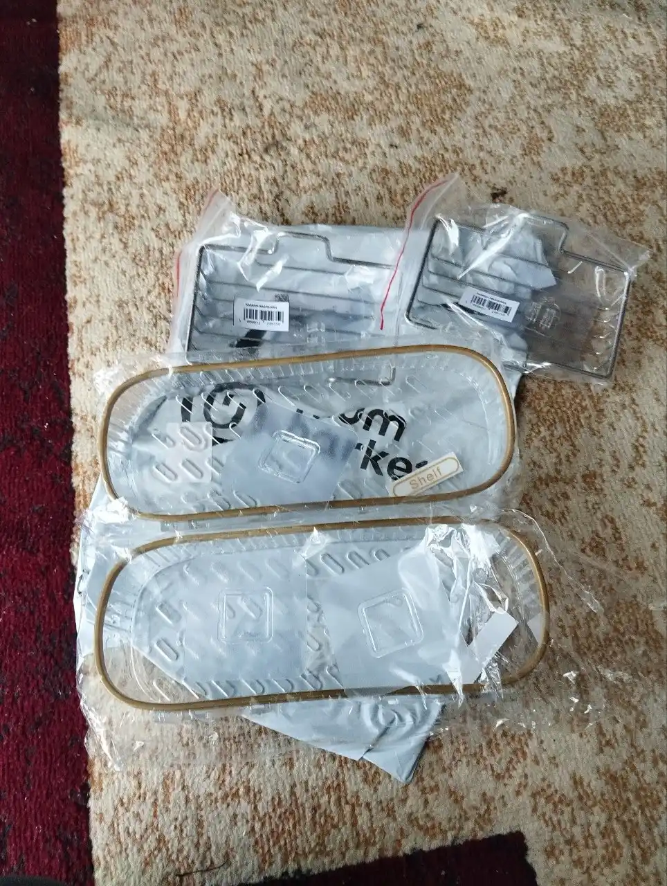 Полка для ванной, навесная, настенная, прямоугольная, без сверления, пластиковая