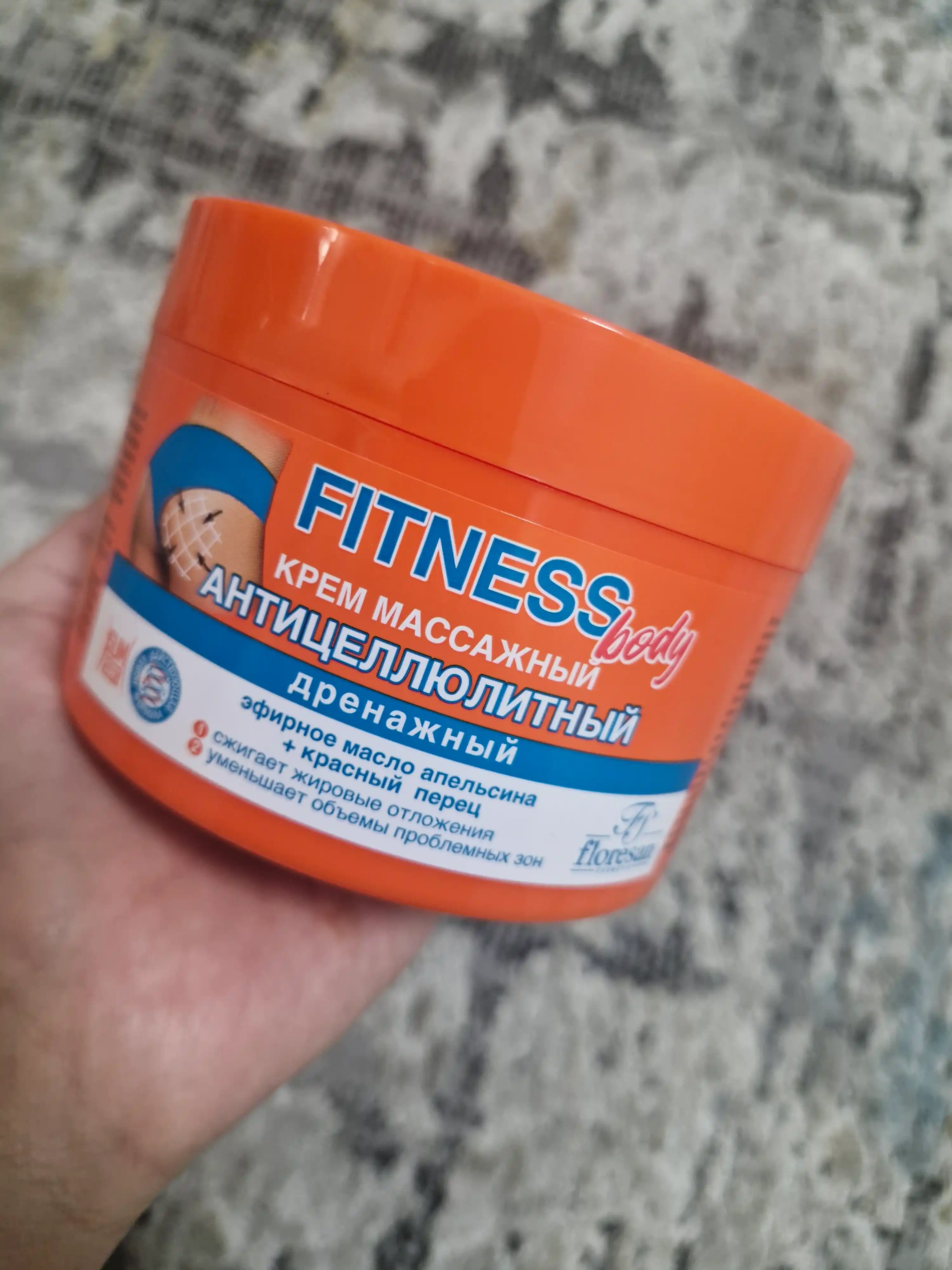 Selulitga qarshi massaj kremi Floresan, Fitness body drenaj, 500 ml