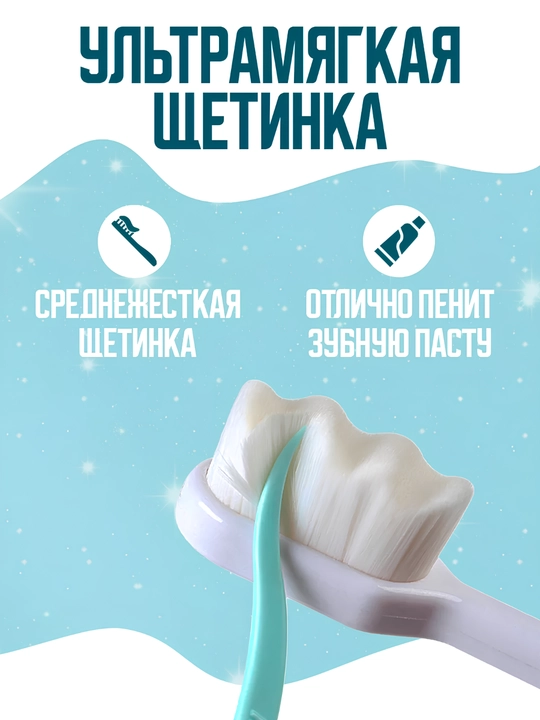 Зубная щетка с ультратонкой мягкой щетиной, в пластиковой тубе, для чувствительных зубов
