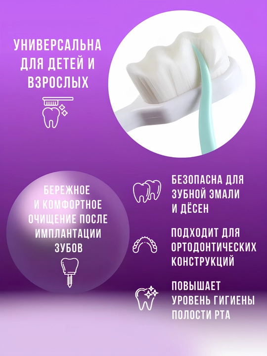 Зубная щетка с ультратонкой мягкой щетиной, в пластиковой тубе, для чувствительных зубов