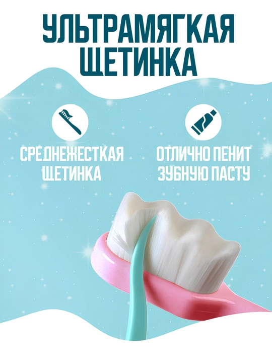 Зубная щетка с ультратонкой мягкой щетиной, в пластиковой тубе, для чувствительных зубов