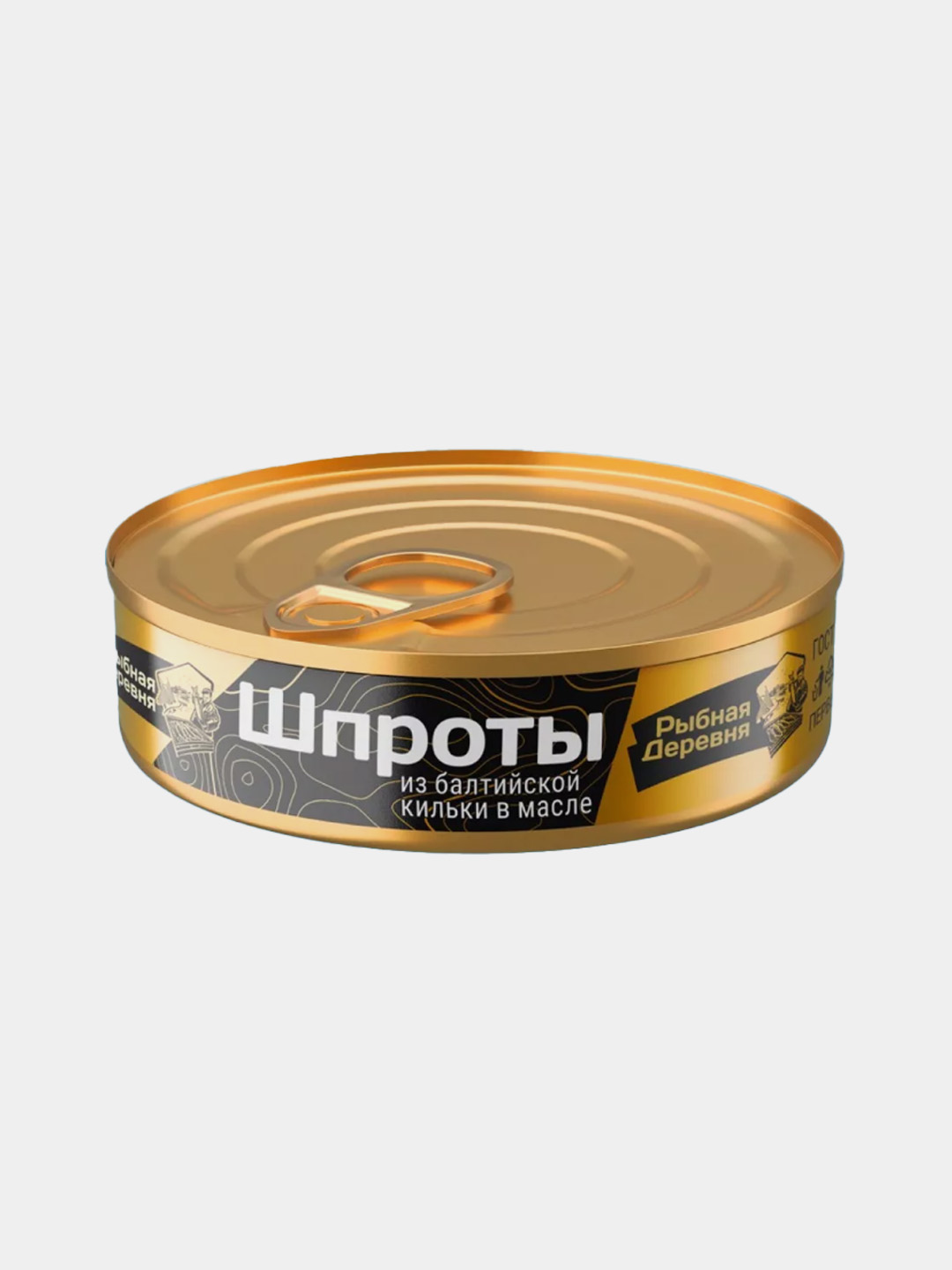 Shprotlar Рыбная деревня, boltiqbo'yi sprat yog'ida, 160 g