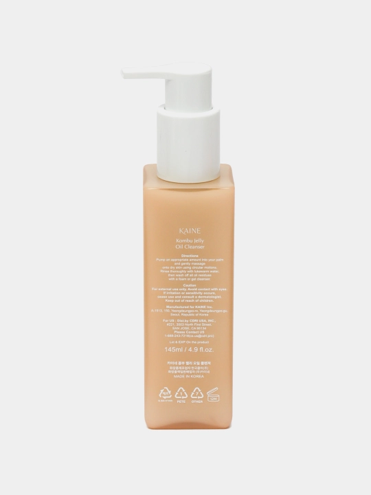 Sezgir teri uchun Kaine Kombu Jelly Oil Cleanser gidrofil moyi, 145 ml